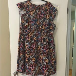 Floral Dress with Ruffle Sleeves